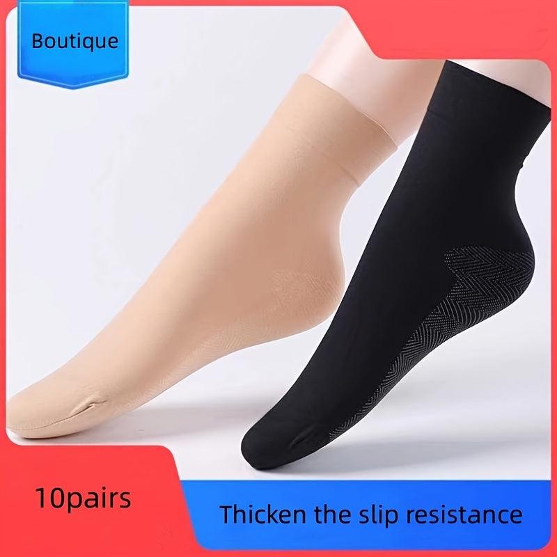 10 Pairs Solid Crew Socks for Women
