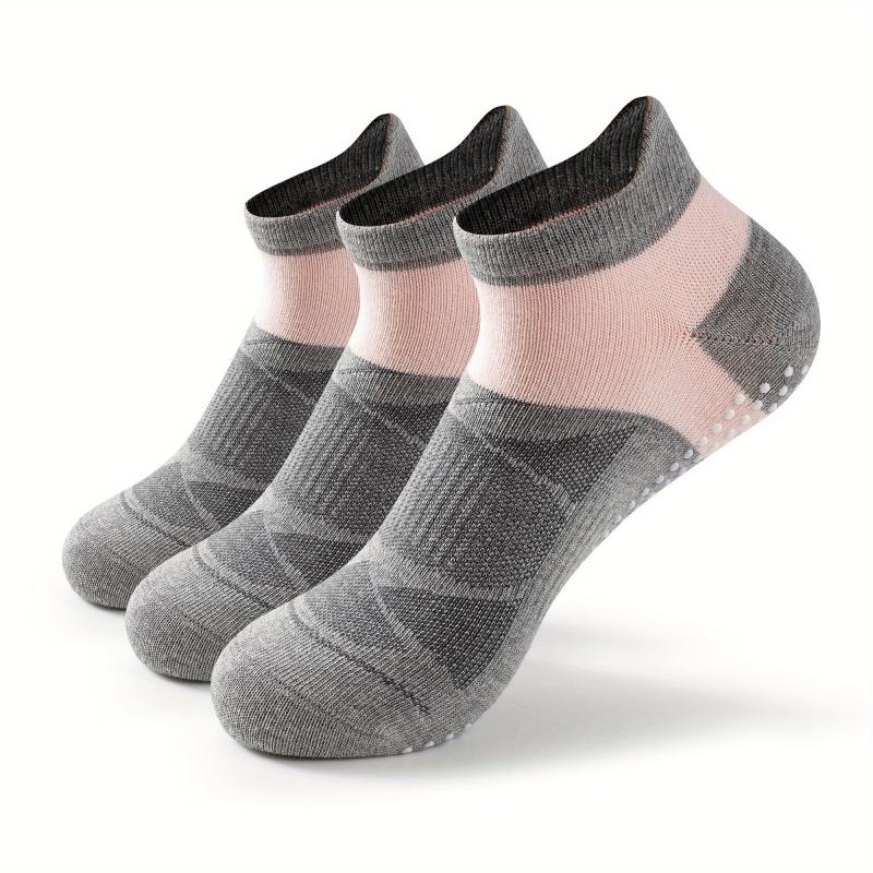 AceFine 3 Pairs Colorblock Sports Socks Non slip Low Cut Ankle Socks