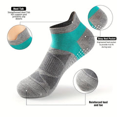 AceFine 3 Pairs Colorblock Sports Socks Non slip Low Cut Ankle Socks