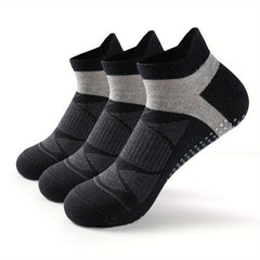 AceFine 3 Pairs Colorblock Sports Socks Non slip Low Cut Ankle Socks