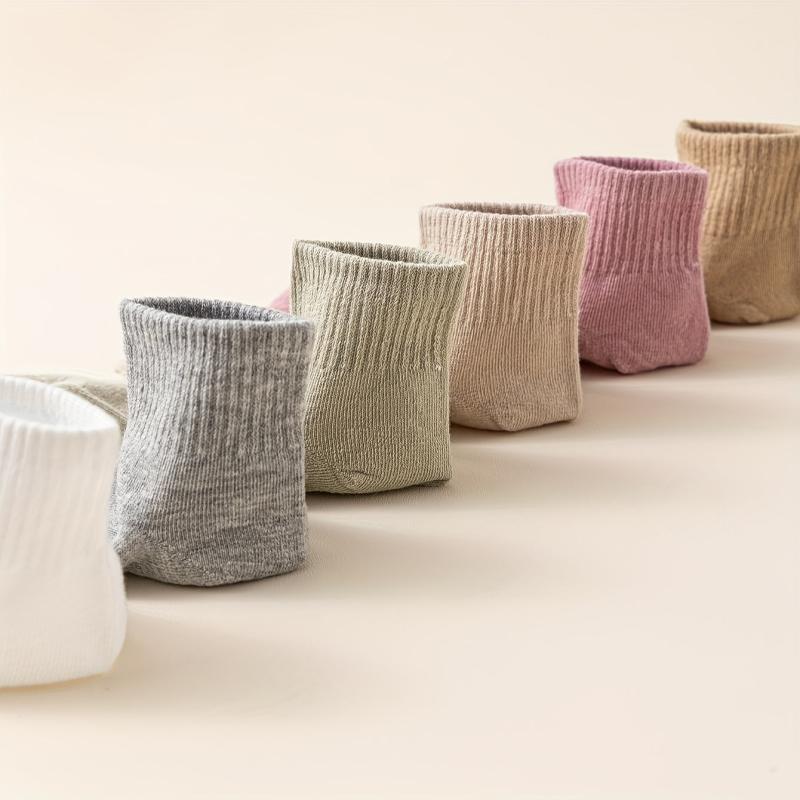 12 Pairs Solid Crew Socks Women's Stockings & Hosiery