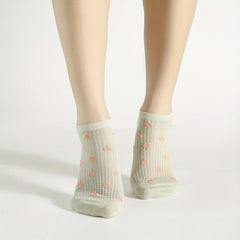 5 Pairs Heart Print Socks Women's Ankle Stockings