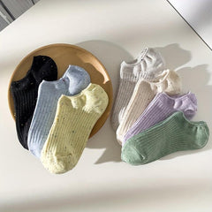 7 Pairs Colorful Polka Dot Ankle Socks Soft Lightweight Women's Stockings