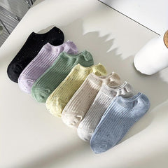 7 Pairs Colorful Polka Dot Ankle Socks Soft Lightweight Women's Stockings