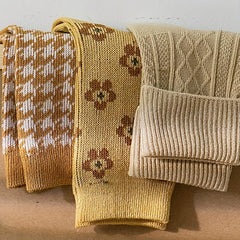 8 Pairs Floral Print Socks for Women Comfy Mid Tube Stockings