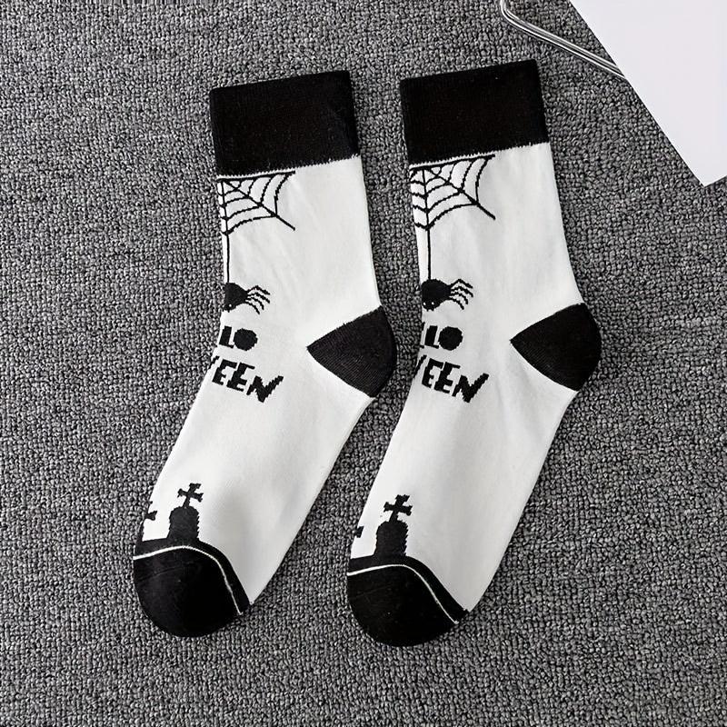5 Pairs Ghost & Bat Print Socks Halloween Women's Stockings