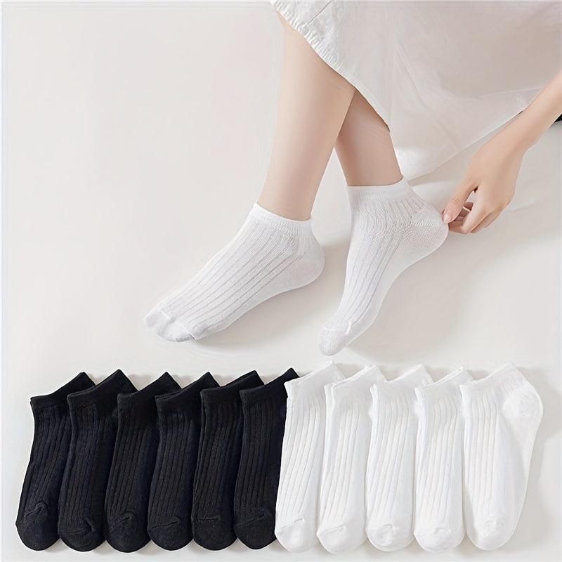 12 Pairs Soft Low Cut Ankle Socks Women's Stockings & Hosiery