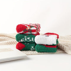 Cartoon Print & Christmas Fuzzy Floor Socks for Women