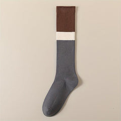 Colorblock Calf Socks College Style Knee High Socks Women's Stockings
