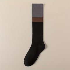 Colorblock Calf Socks College Style Knee High Socks Women's Stockings