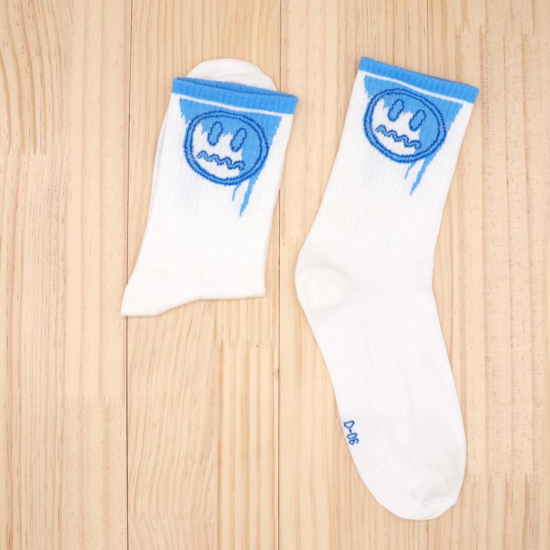 Crying Face Print Crew Socks Women's Stockings