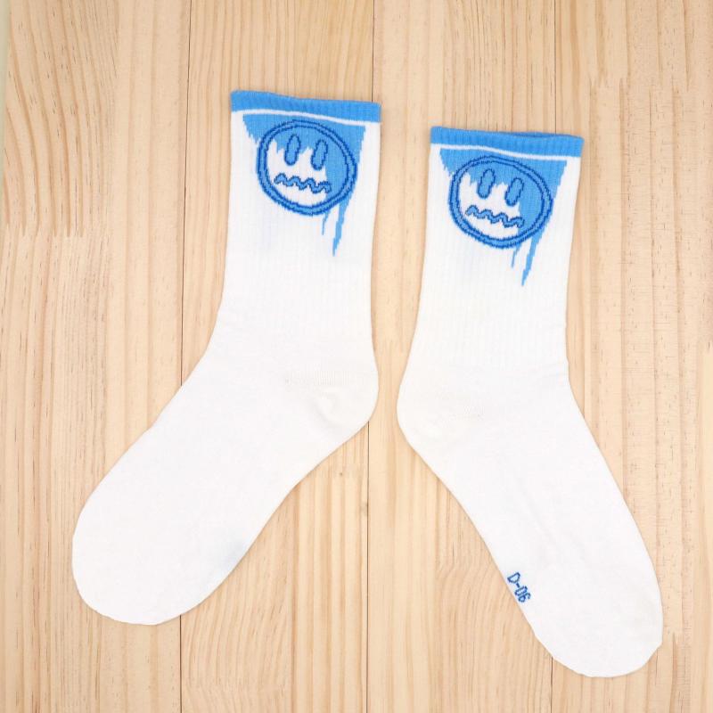 Crying Face Print Crew Socks Women's Stockings