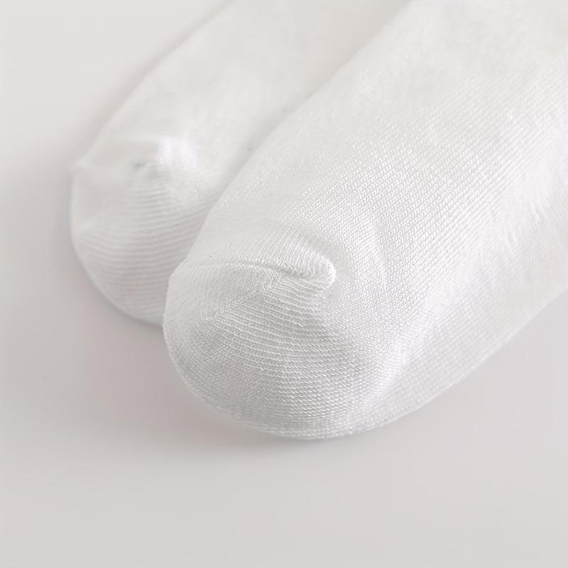 5 Pairs Heart & Star Print Crew Socks Soft & Comfy Stockings for Women