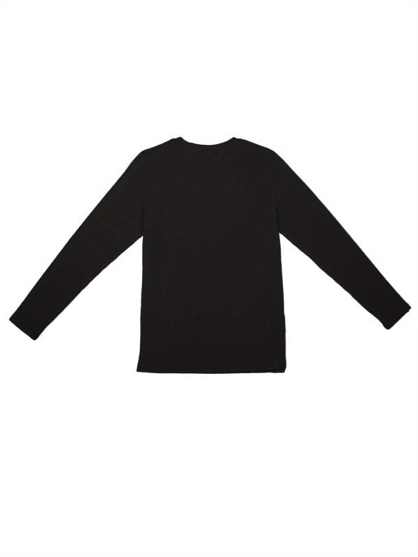 Smile Print Lounge Top Long Sleeve Crew Neck Women's Loungewear