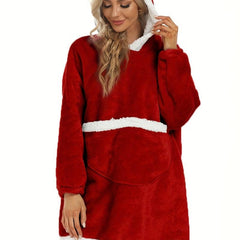 Plush Hooded Lounge Robe Warm & Comfy Long Sleeve Lounge Robe