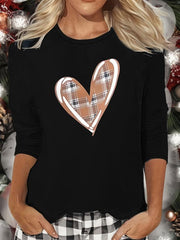 Heart Print Long Sleeve Lounge Top