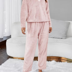 Eyelash Print Fuzzy Lounge Set Women's Loungewear