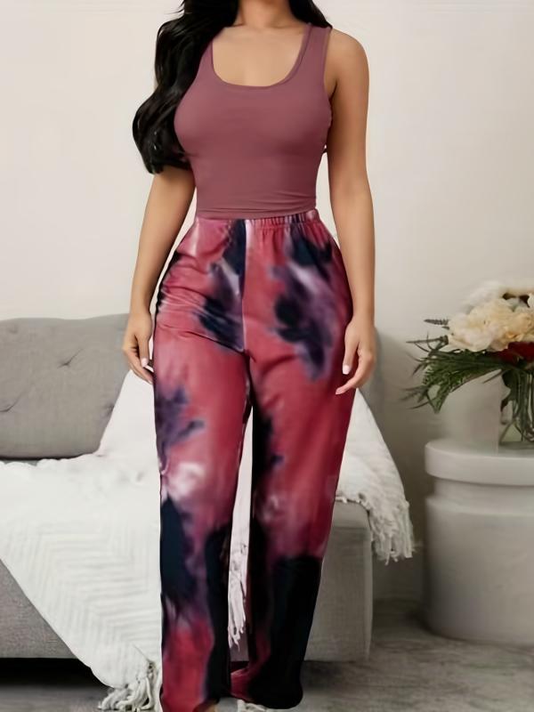 Tie Dye Lounge Set Tank Top & Pants Women's Loungewear