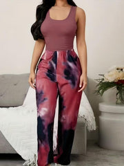 Tie Dye Lounge Set Tank Top & Pants Women's Loungewear