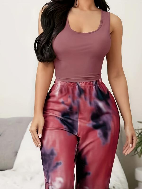 Tie Dye Lounge Set Tank Top & Pants Women's Loungewear