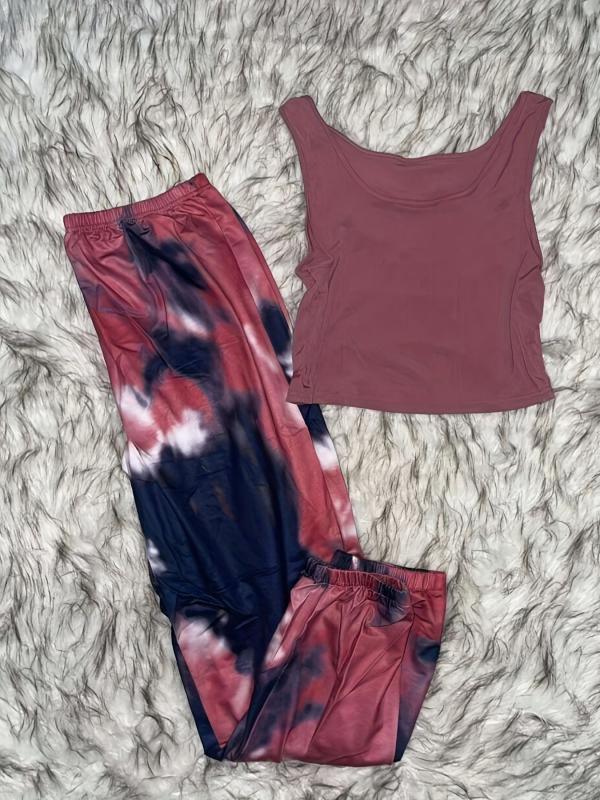 Tie Dye Lounge Set Tank Top & Pants Women's Loungewear
