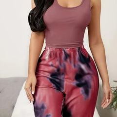 Tie Dye Lounge Set Tank Top & Pants Women's Loungewear
