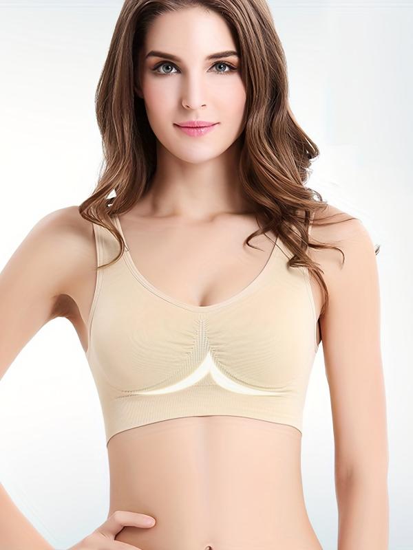 Ruched Bust Sports Bra U Neck Yoga Tank