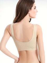 Ruched Bust Sports Bra U Neck Yoga Tank