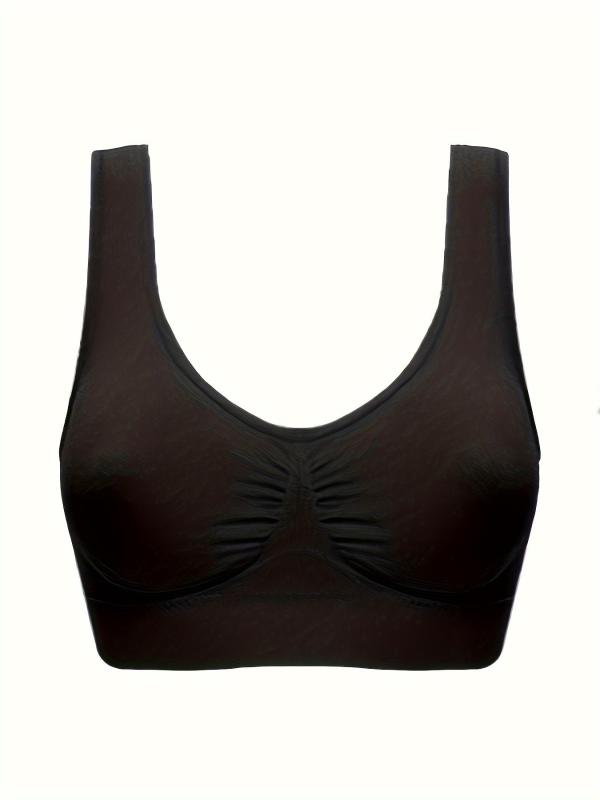 Ruched Bust Sports Bra U Neck Yoga Tank