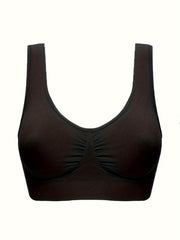 Ruched Bust Sports Bra U Neck Yoga Tank