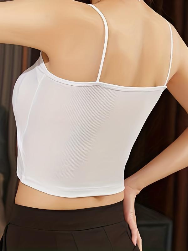 Solid Backless Cami Top Women's Lingerie