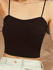 Solid Backless Cami Top Women's Lingerie