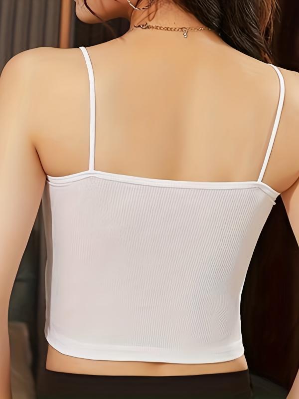 Solid Backless Cami Top Women's Lingerie