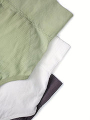 3pcs Solid Tank Tops Cozy V Neck All match Top Women's Lingerie & Underwear