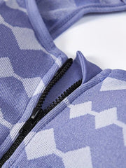Argyle Zipper Sports Bra Comfy & Breathable Running Workout Tank Bra