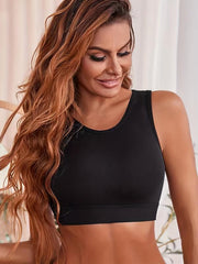 Seamless Tank Crop Top Crew Neck Sleeveless Sports Top