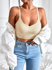 Seamless U Neck Lace Trim Push Up Bra