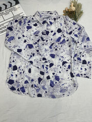 Graphic Print Long Sleeve Button Up Shirt