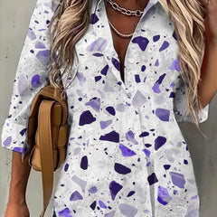 Graphic Print Long Sleeve Button Up Shirt