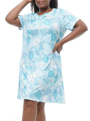 Floral Print Plus Size Retro Loungewear Dress