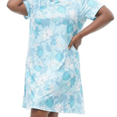 Floral Print Plus Size Retro Loungewear Dress