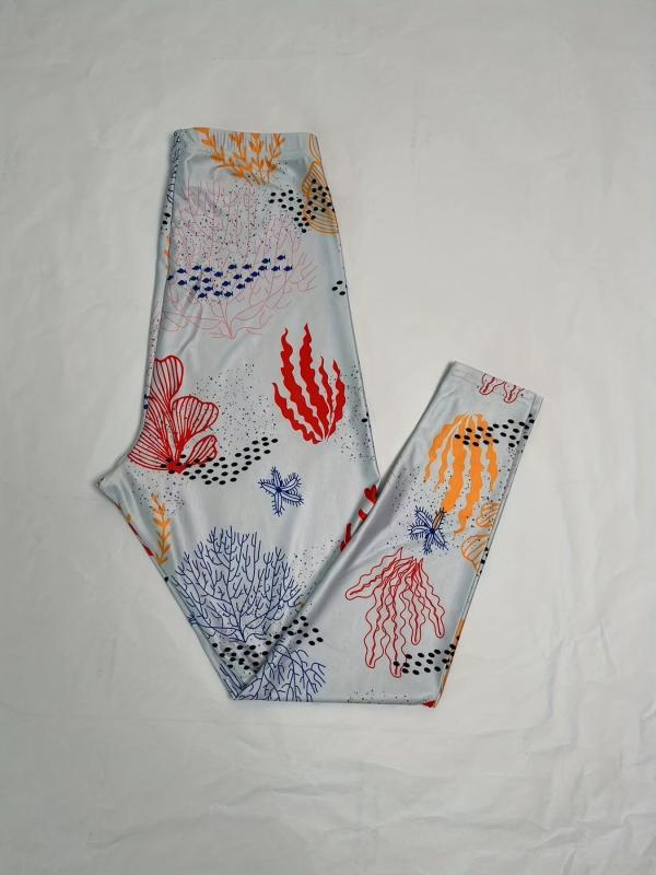 Floral Print High Rise Slim Fit Yoga Leggings