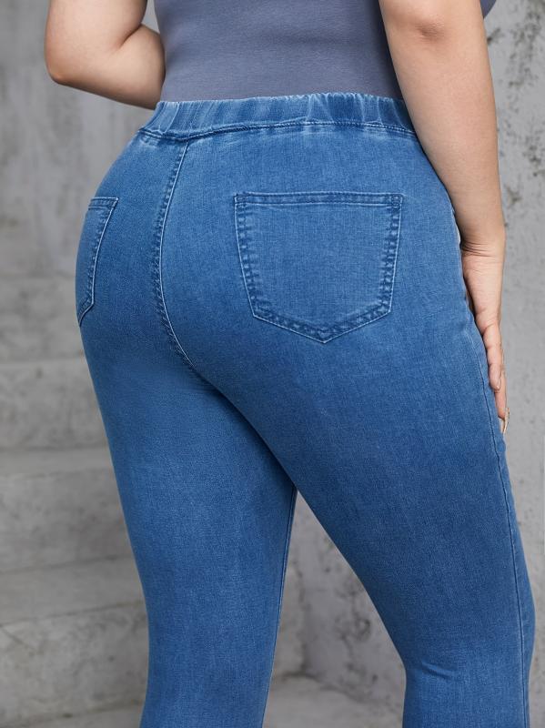 Casual High Rise Plus Size Skinny Jeans