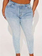 Women's Plus Button Fly High Rise Skinny Jeans