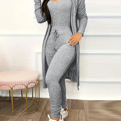 Women's Plus Size Solid 3 Piece Set: Cardigan, Tank Top & Pants