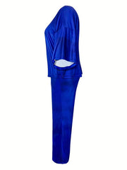 Women's Plus Tie Dye 3/4 Sleeve Top & Pants Set