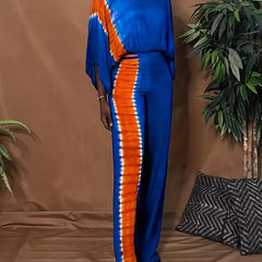 Women's Plus Tie Dye 3/4 Sleeve Top & Pants Set