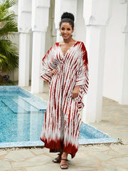 Tie Dye Stripe Boho Kaftan Maxi Dress