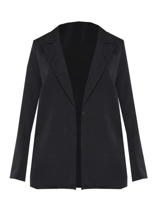 Women's Plus Basic Blazer Long Sleeve Lapel Collar Button Decor