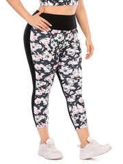 Sporty Plus Size Leggings High Waisted Medium Stretch